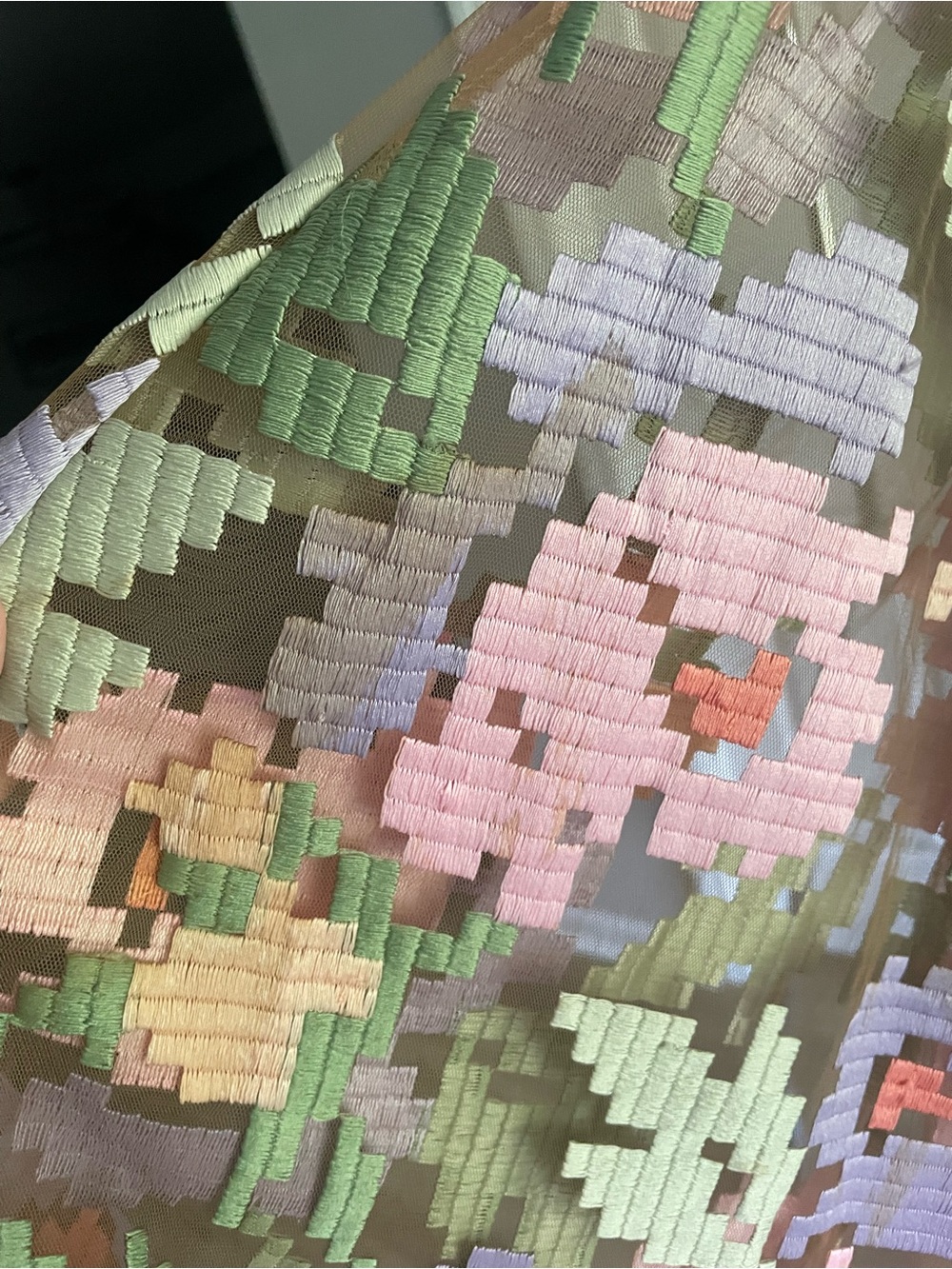 Maeve Orange Floral A-Line Skirt with Pastel Embroidery - Picture 7 of 8
